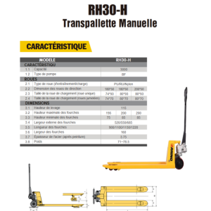 TRANSPALETTE MANUELLE HYDROLIQUE 3T  550×1150MM RHINO – Image 2