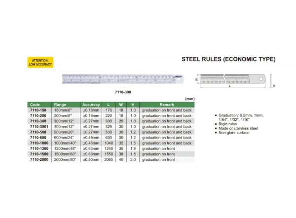 Règle en Acier - Code 7110 INSIZE – Image 2