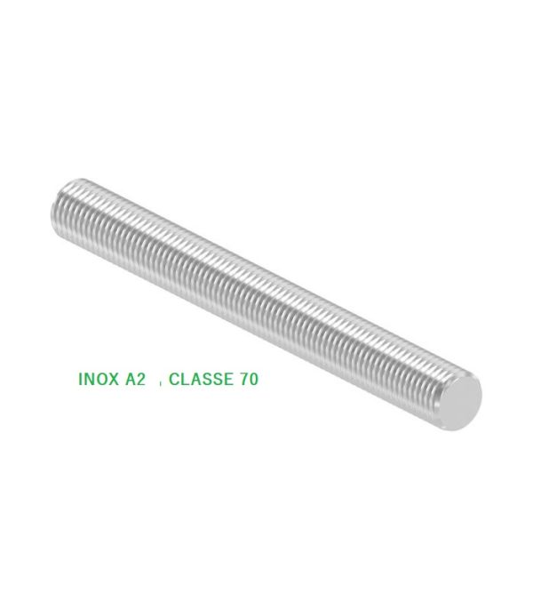 TIGE FILETÉE INOX A2 M20X150 – CLASSE 70