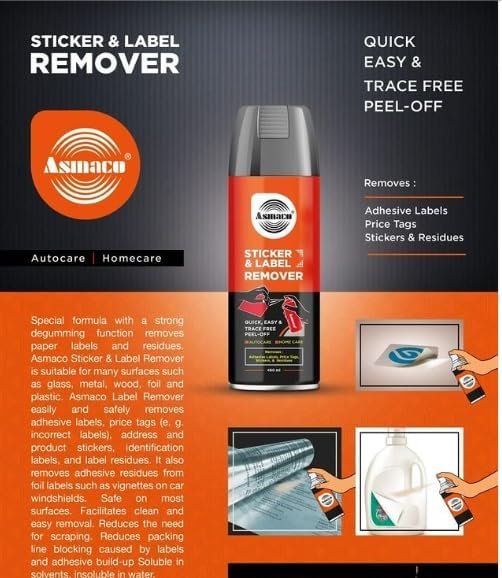 ASMACO Sticker & Label Remover Spray Détachant autocollants et résidus 400 ml – Image 2