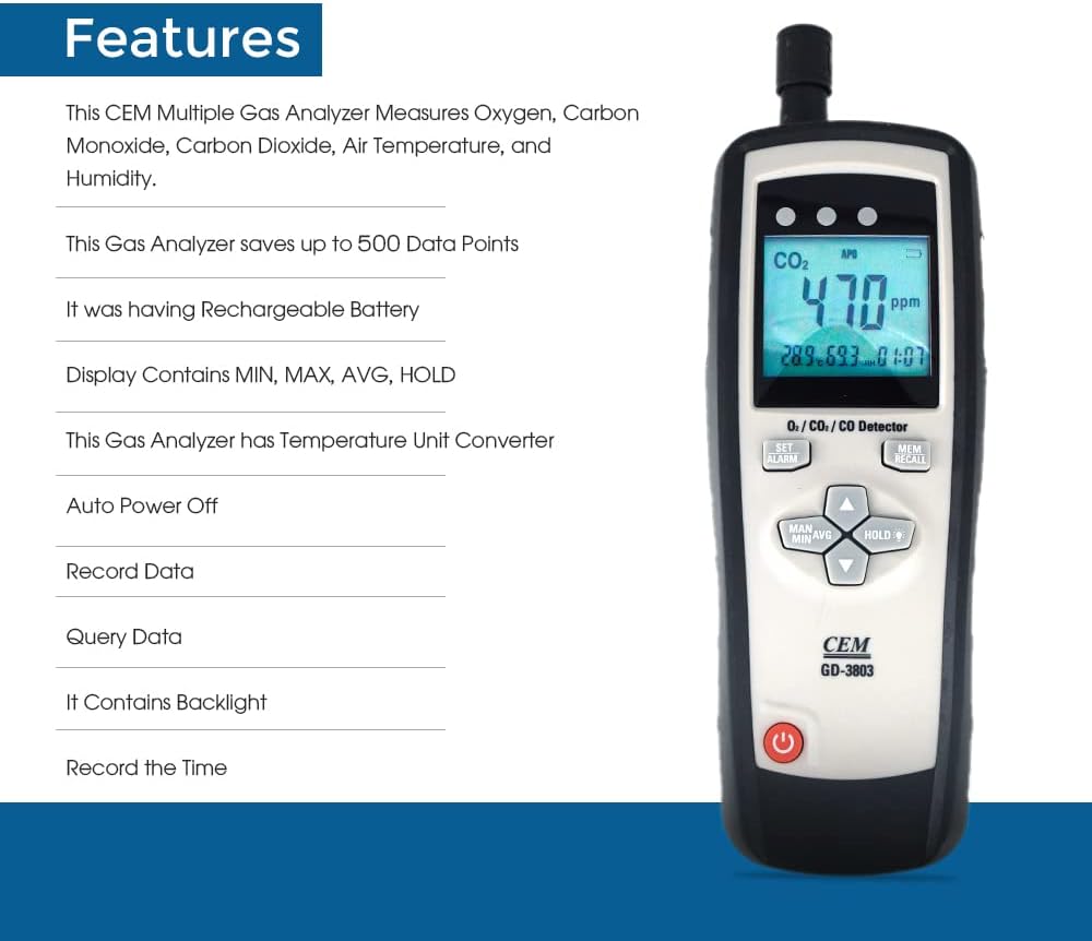 CEM GD-3803 Multiple Gas Detector & Analyser – Image 4