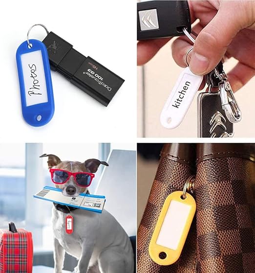 Porte-Clés Inscriptible Couleur avec Porte Étiquette – Identification de Clés – Image 8