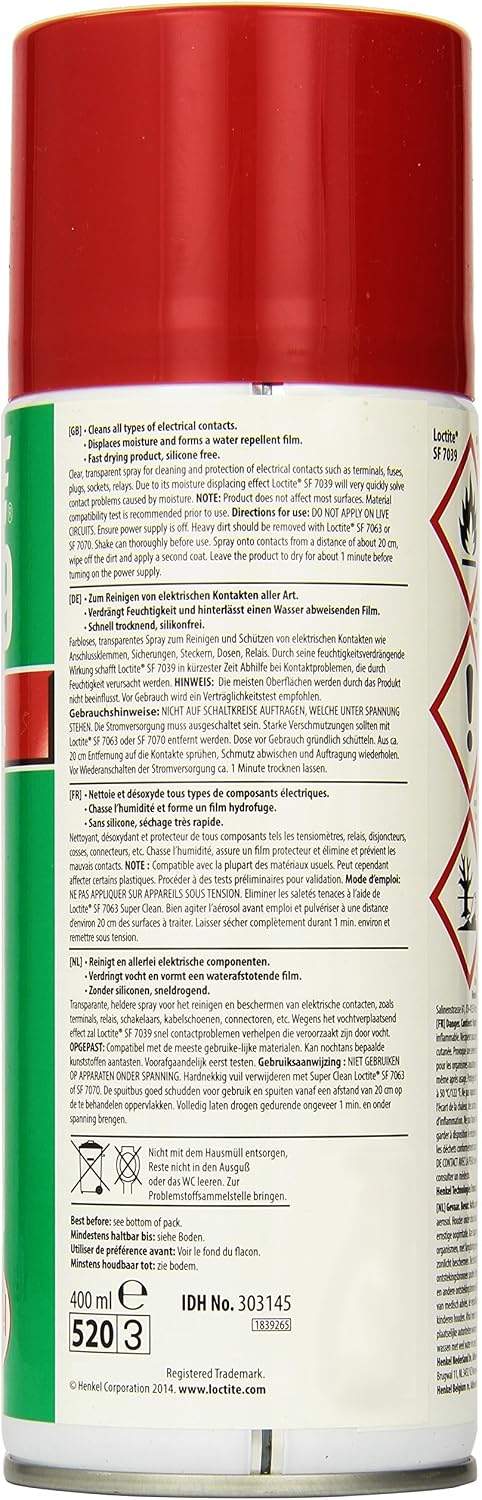 LOCTITE SF 7039 – Nettoyant Contacts Électriques en Aérosol – Image 4