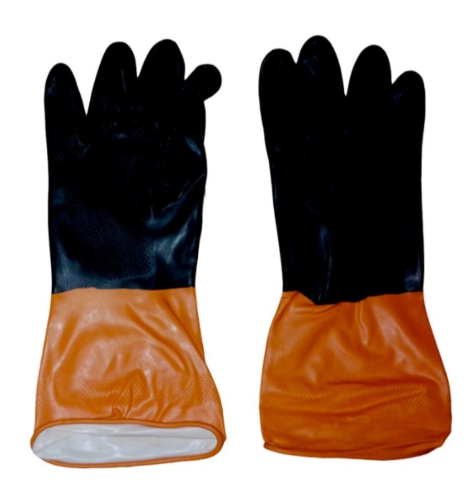 Pair Gants industriels GILAN robustes noir et orange – Image 3