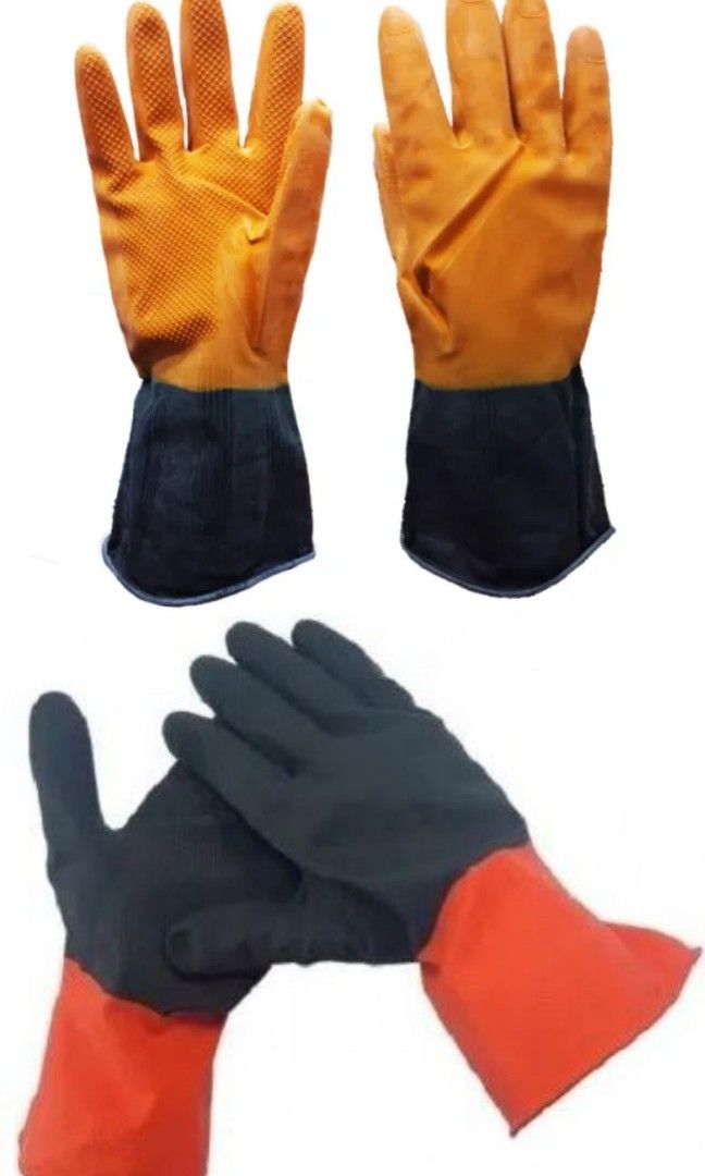 Pair Gants industriels GILAN robustes noir et orange – Image 5