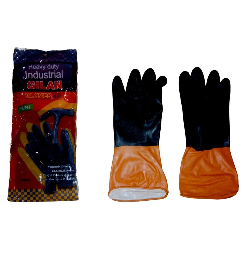 Pair Gants industriels GILAN robustes noir et orange – Image 2